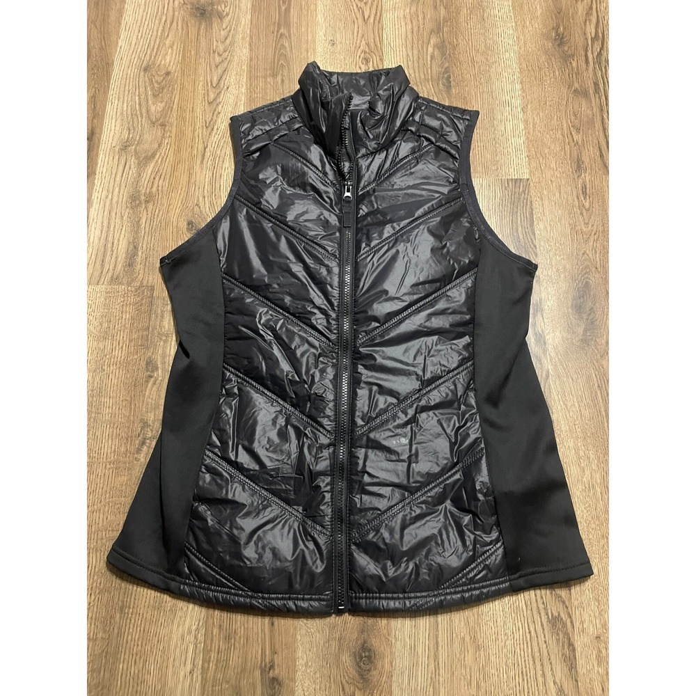 Avia Sweater, Women's Size Large, Black, Full Zip, Quilted Vest